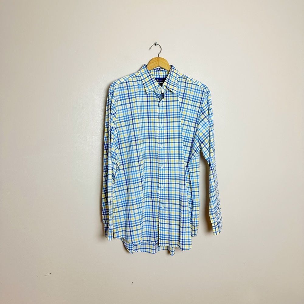 Clearance! Men’s Yellow/Blue Ralph Lauren Tartan Shirt Size XL